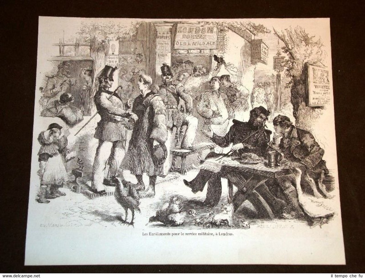 L'arruolamento per il servizio militare a Londra nel 1857 Inghilterra