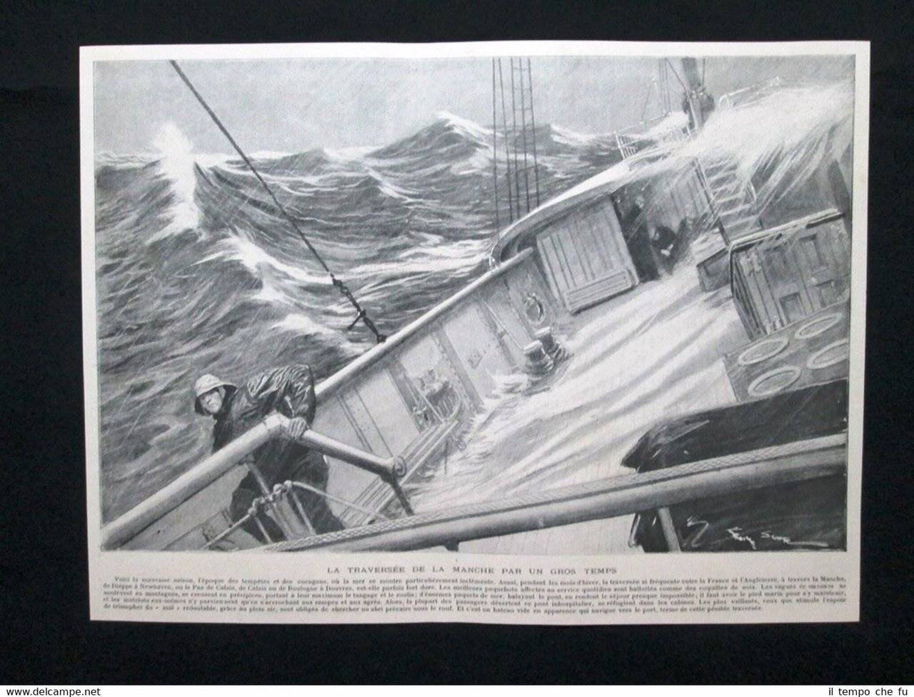 L'attraversamento della Manica durante la tempesta Stampa del 1902