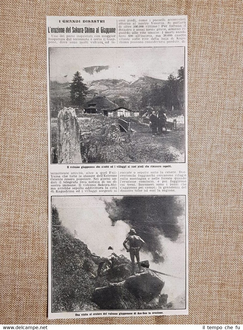 L'eruzione del vulcano Sakura - Shima in Giappone nel 1914 …