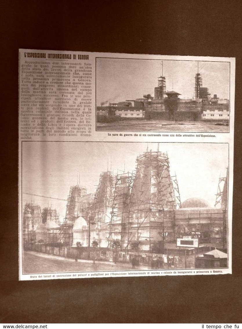 L'Esposizione internazionale di Genova nel 1914 Nave da guerra lavori …
