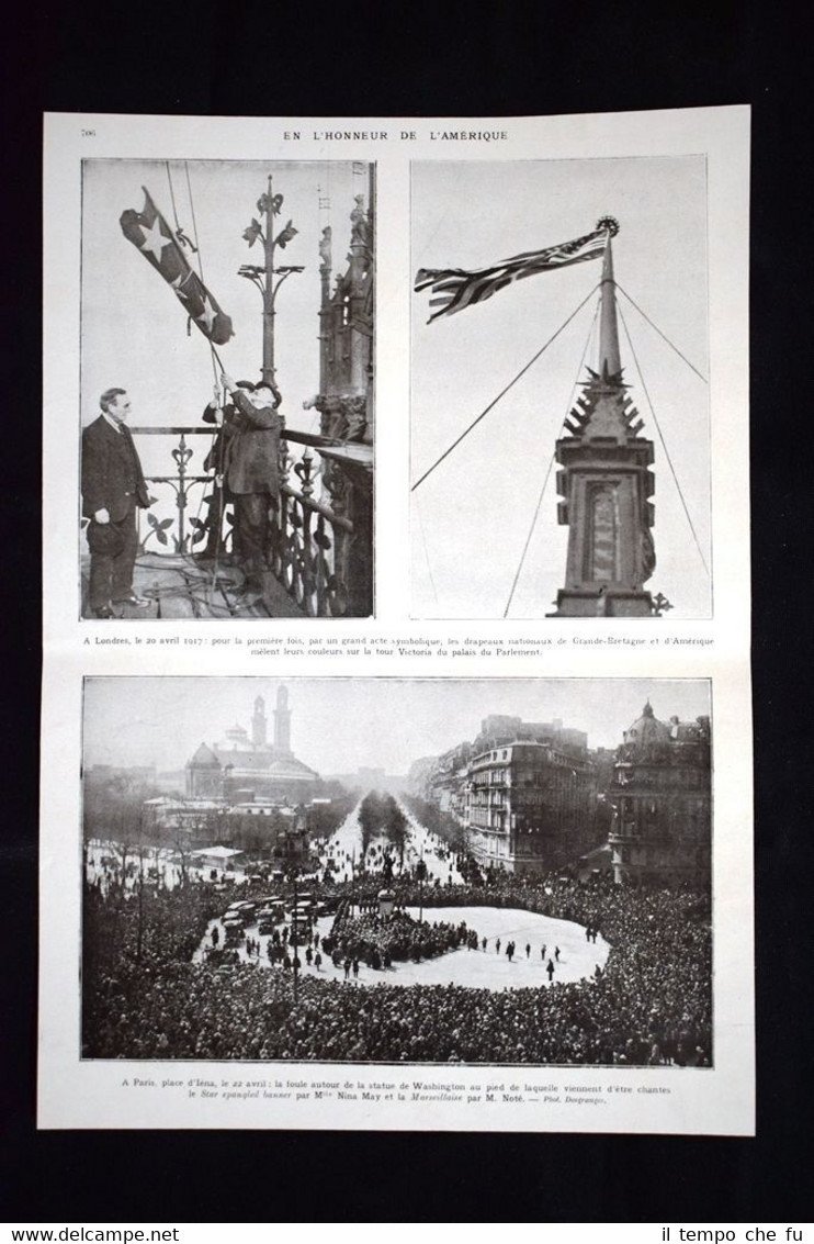 L'honneur de l'Amerique Londres et Paris WW1 Guerra 1914 - …