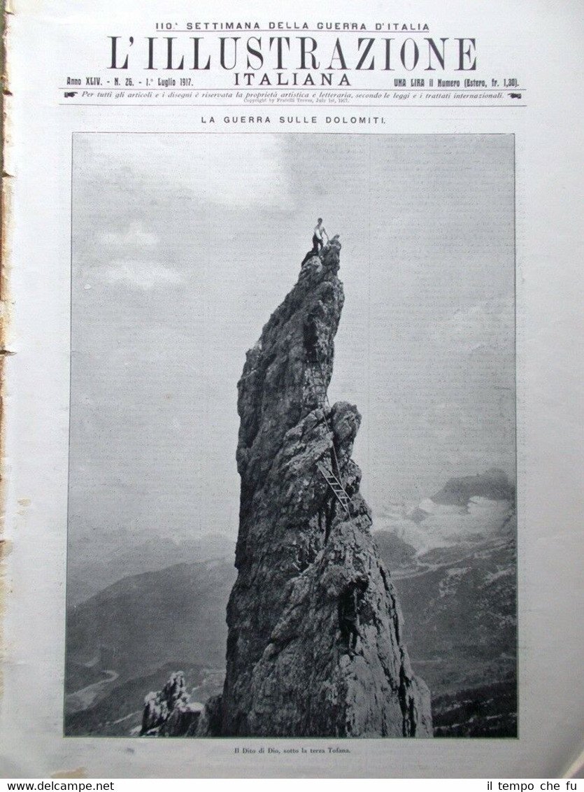 L'Illustrazione Italiana 1 Luglio 1917 WW1 Dito Dio Tofana Gorizia …