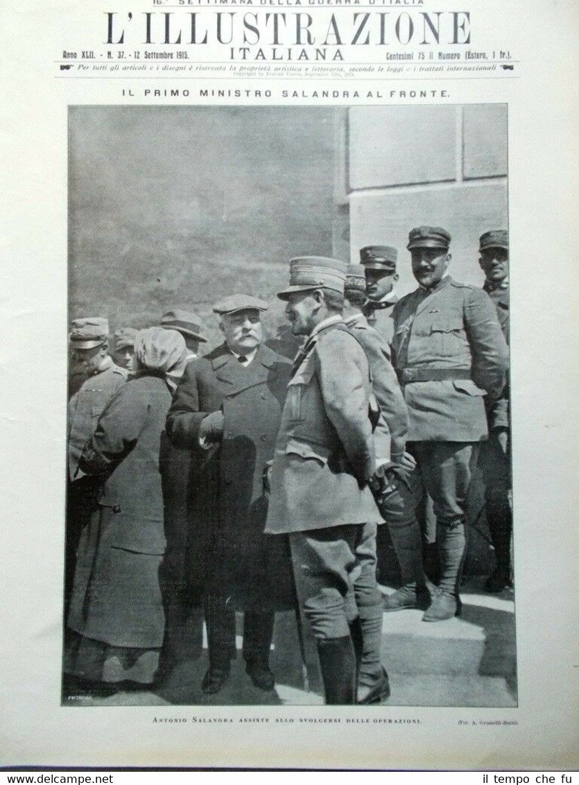 L'illustrazione Italiana 12 Settembre 1915 WW1 Giraldi Caporetto Fiandre Austria