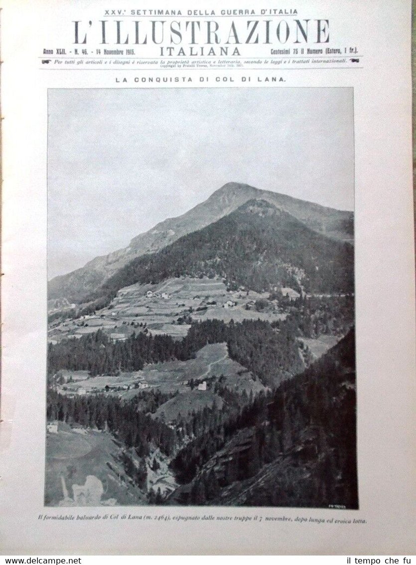 L'illustrazione Italiana 14 Novembre 1915 WW1 Caduti Patria Bonci Valsugana …