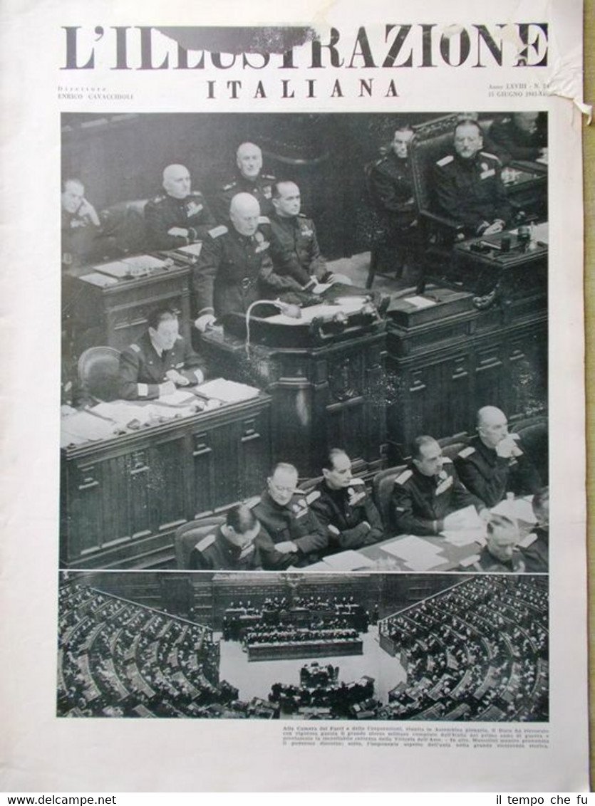 L'Illustrazione Italiana 15 Giugno 1941 WW2 Vittoria Creta Bismarck Duce …