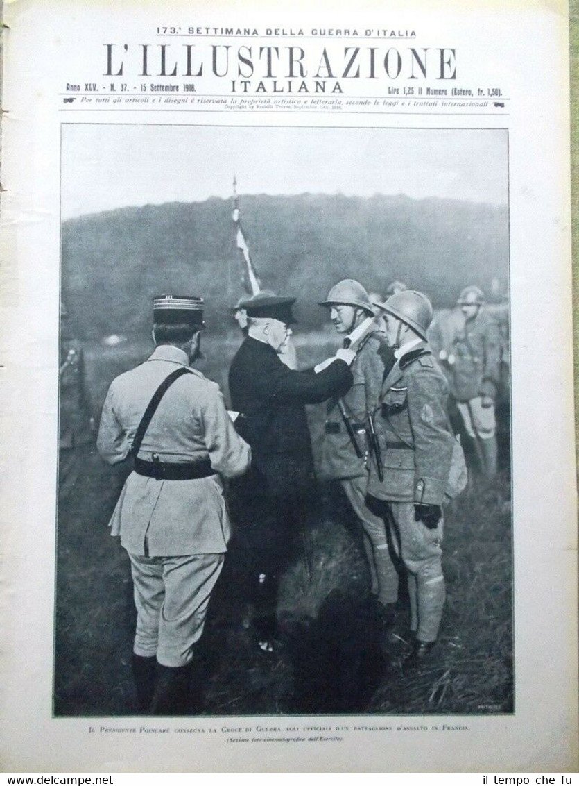 L'Illustrazione Italiana 15 Settembre 1918 WW1 Raid Aviatori Mosè Rossini …
