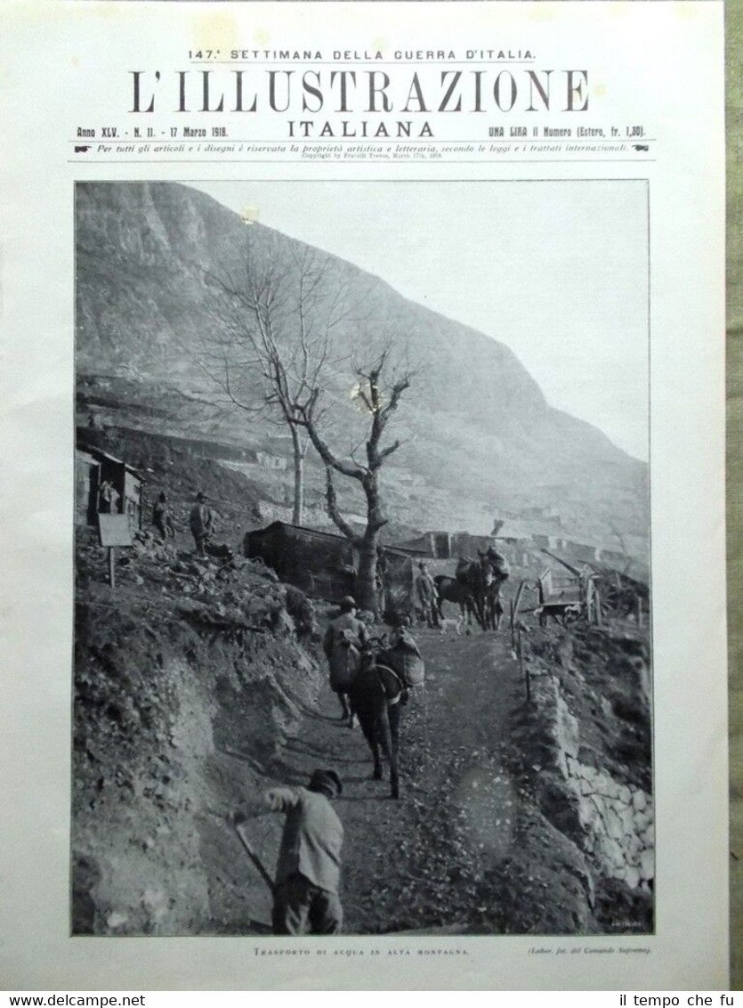 L'Illustrazione Italiana 17 Marzo 1918 WW1 Val Posina Tempio Roma …