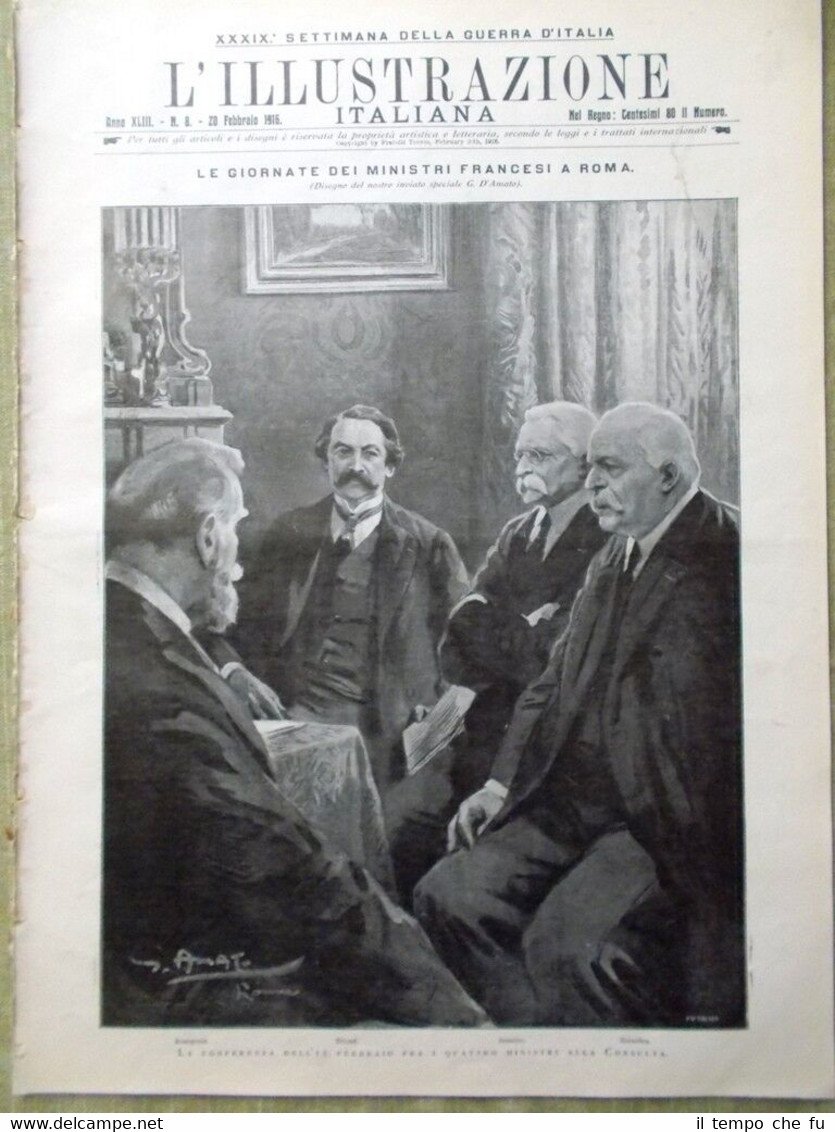 L'illustrazione Italiana 20 Febbraio 1916 WW1 Sant'Apollinare Monfalcone Gorizia