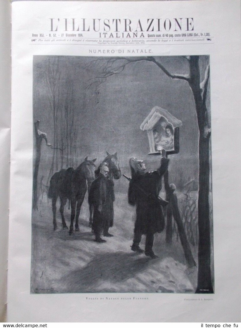 L'illustrazione Italiana 27 Dicembre 1914 WW1 Natale Fiandre Giocattoli Germania