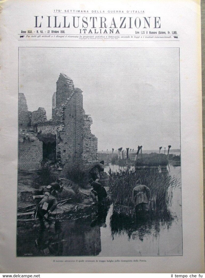 L'Illustrazione Italiana 27 Ottobre 1918 WW1 Fiandra Francia Rio Regina …