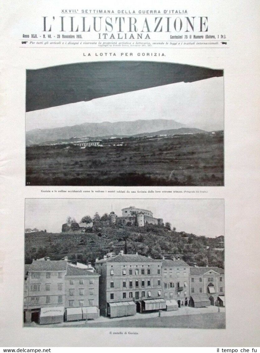L'illustrazione Italiana 28 Novembre 1915 WW1 Forte Hensel Malborghetto Gorizia