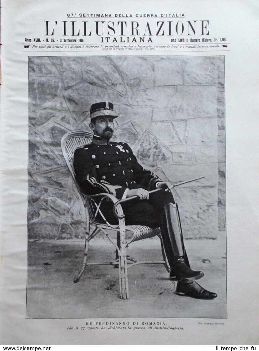 L'illustrazione Italiana 3 Settembre 1916 WW1 Salonicco Romania in Guerra …