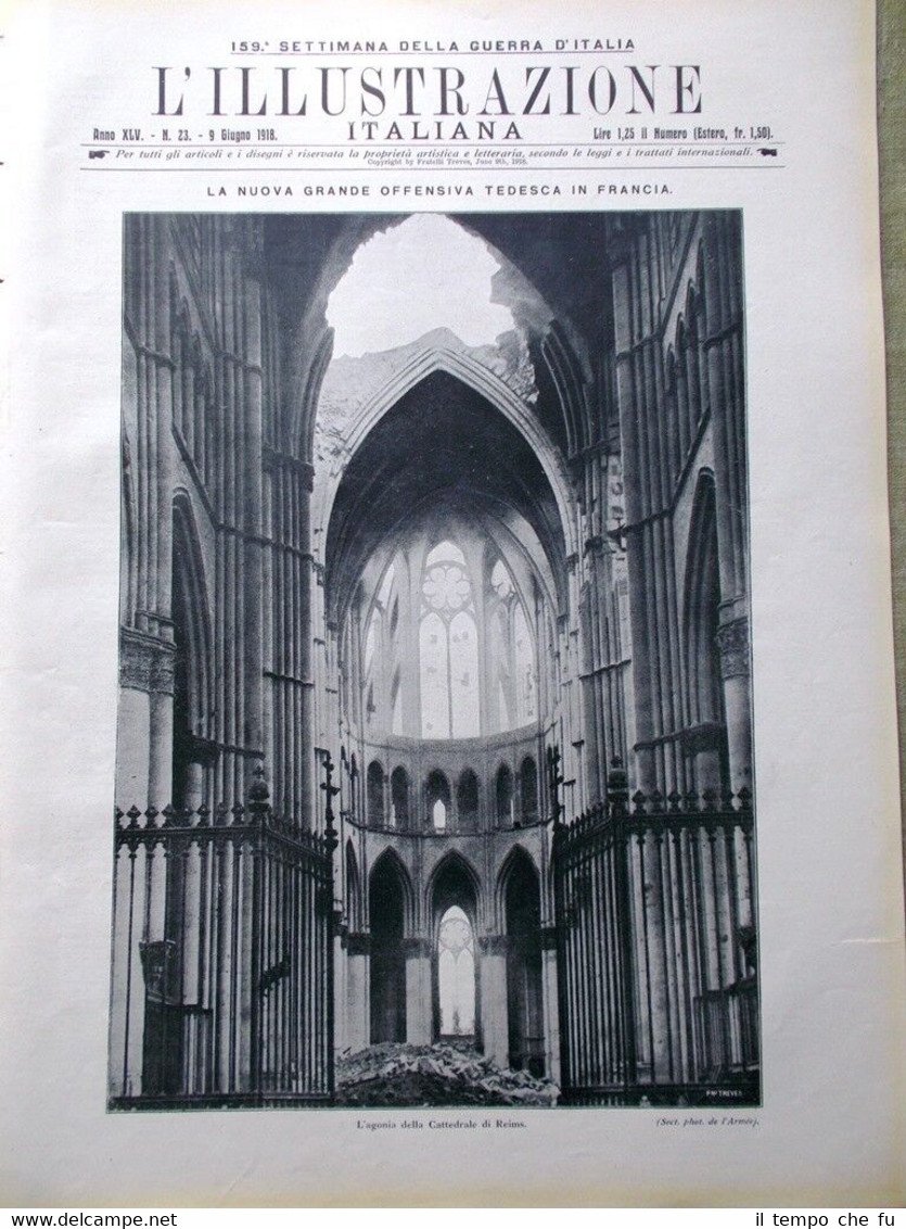 L'Illustrazione Italiana 9 Giugno 1918 WW1 Alpini Tonale Montozzo Adamello …
