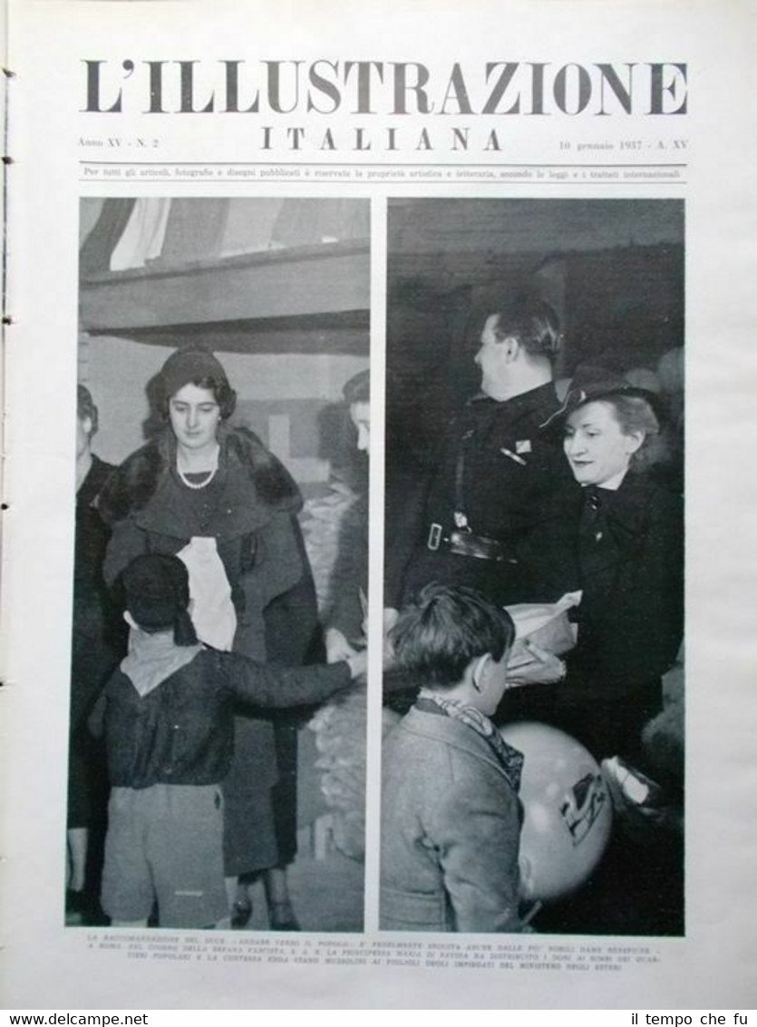 L'Illustrazione Italiana del 10 Gennaio 1937 Cagliostro Ramperti Ducale Giuliana