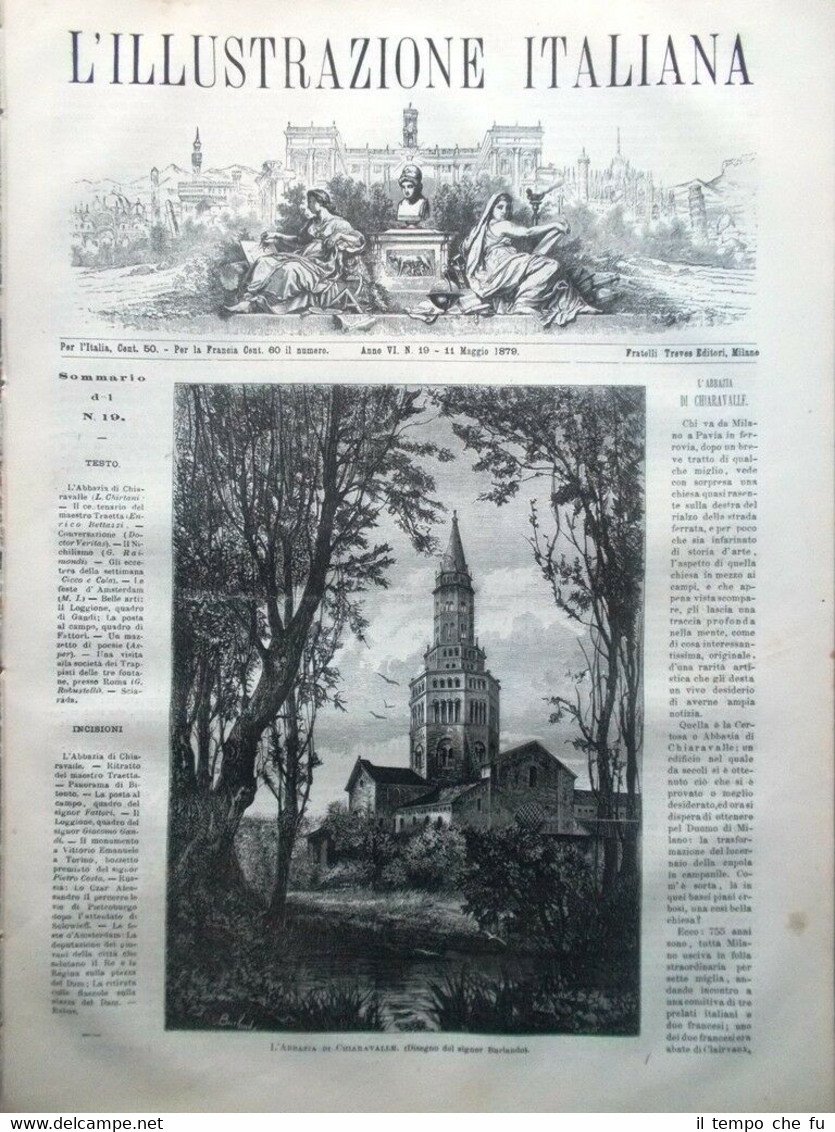 L'Illustrazione Italiana del 11 Maggio 1879 Bitonto Traetta Abbazia Chiaravalle