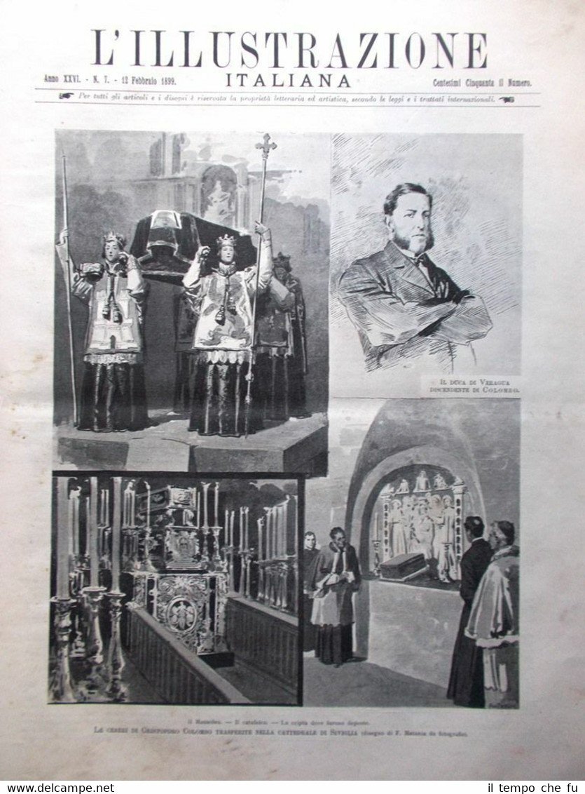 L'Illustrazione Italiana del 12 Febbraio 1899 Resti Colombo Tolstoi Caprivi …