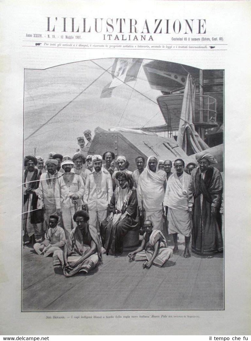 L'Illustrazione Italiana del 12 Maggio 1907 Benadir Perugia Pretoria Marco …