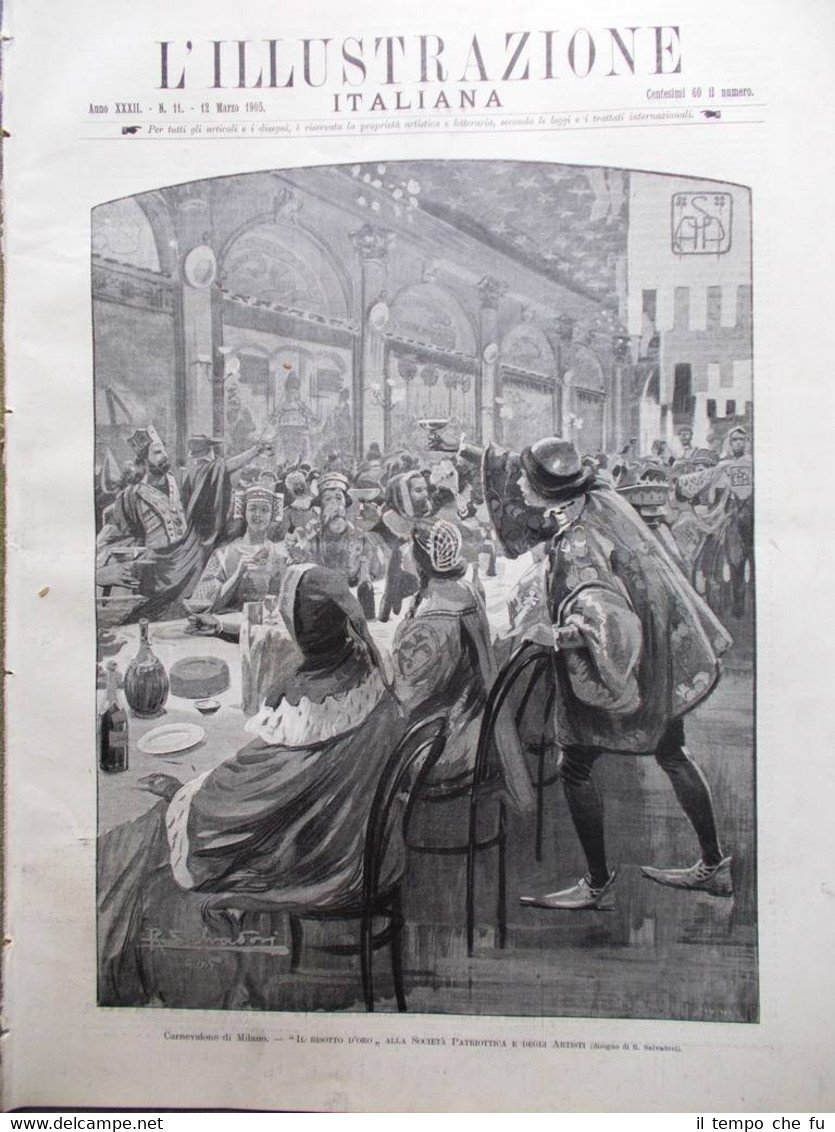 L'Illustrazione Italiana del 12 Marzo 1905 Carnevale Milano Charleroi Conti …