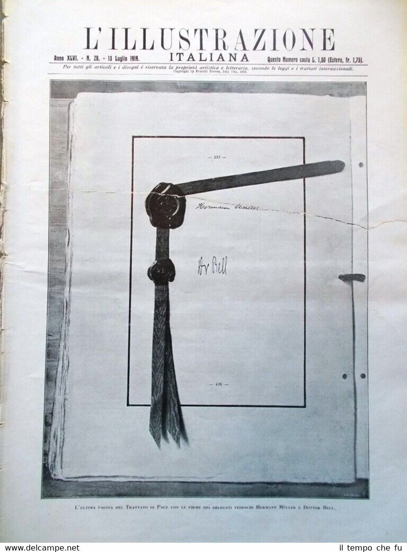 L'Illustrazione Italiana del 13 Luglio 1919 Pace di Versailles Terremoto …
