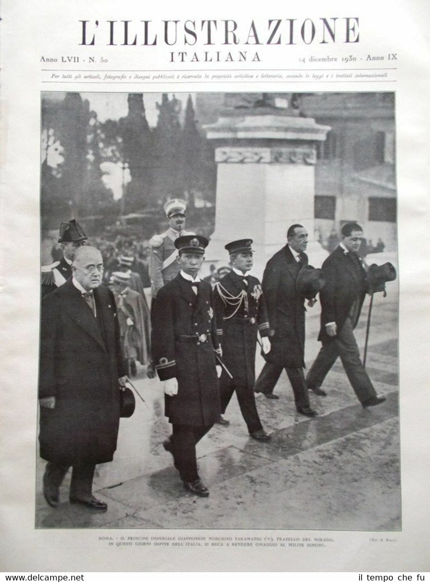 L'Illustrazione Italiana del 14 Dicembre 1930 Roma Fracchia Verdi Crociata …