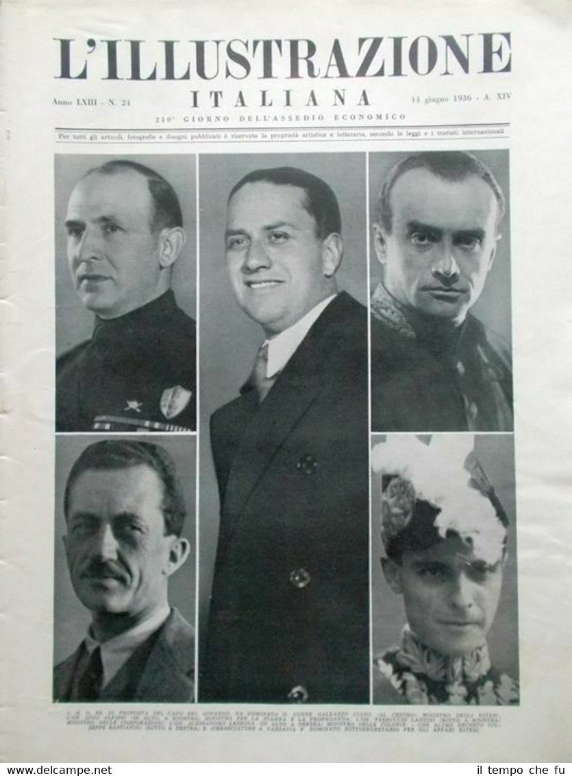 L'Illustrazione Italiana del 14 Giugno 1936 Ciano Annunzio Treves Cinema …