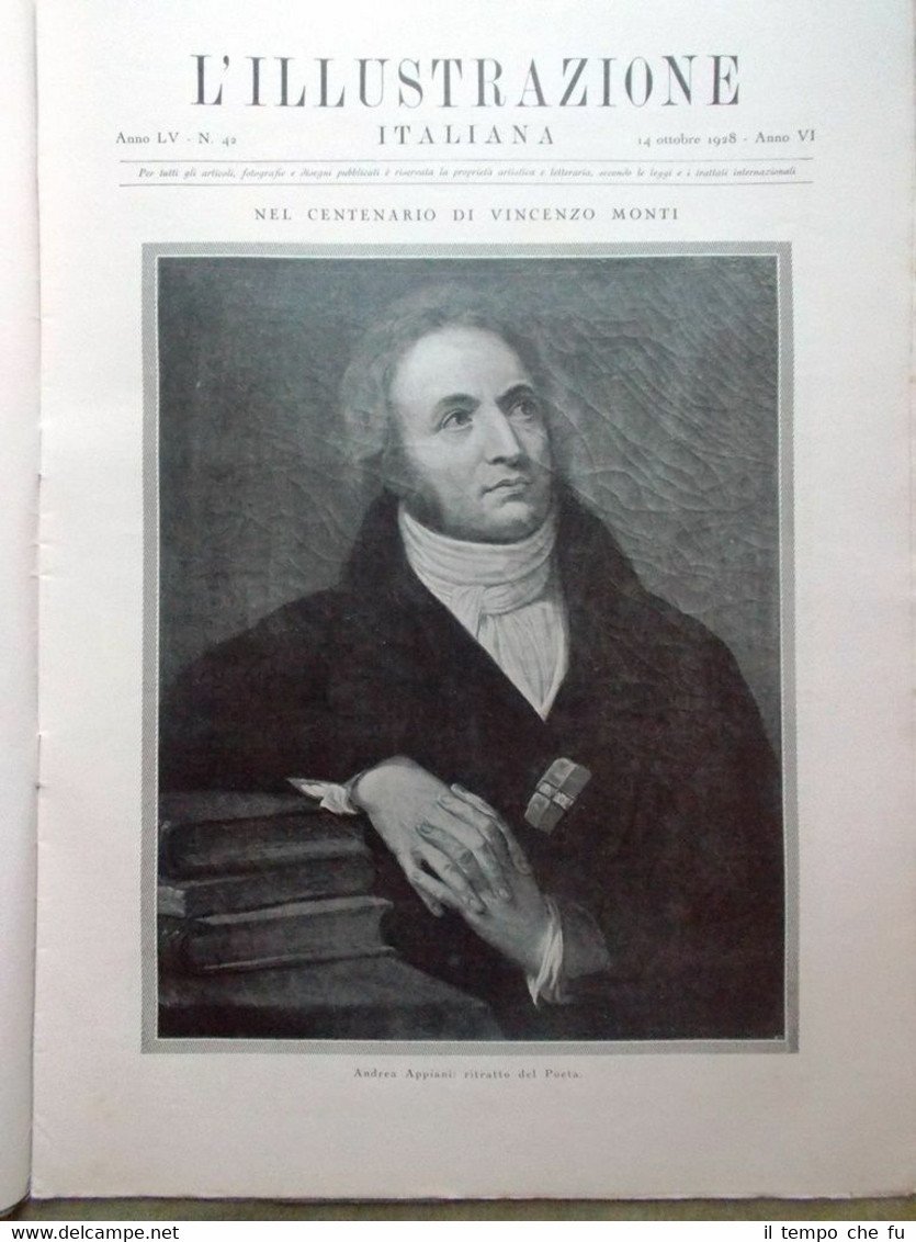L'Illustrazione Italiana del 14 Ottobre 1928 Vincenzo Monti Torre Pisa …