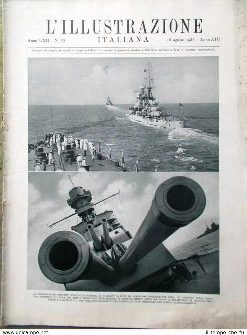 L'Illustrazione Italiana del 18 Agosto 1935 Coppa Davis Trasmissione di …