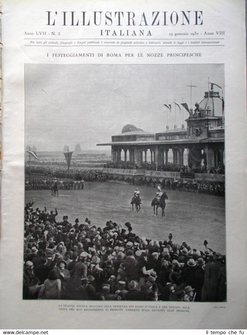 L'Illustrazione Italiana del 19 Gennaio 1930 Feste Nozze Maria Umberto … | Immagine principale