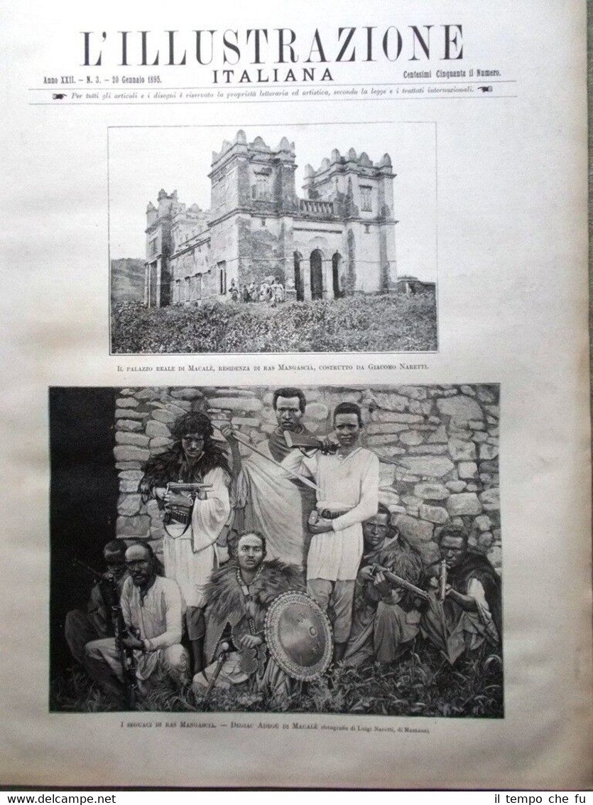 L'Illustrazione Italiana del 20 Gennaio 1895 Mangascià Giappone Axum Sant'Angelo