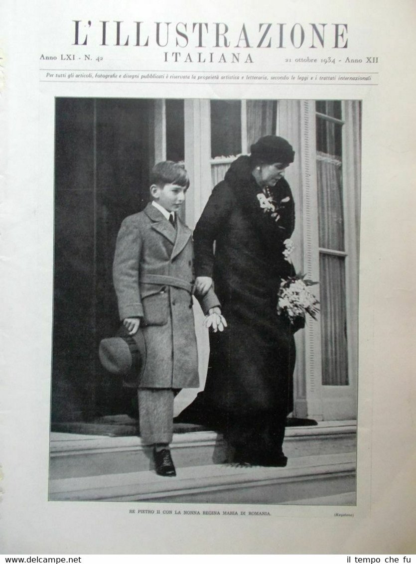 L'Illustrazione Italiana del 21 Ottobre 1934 Barhou Poincaré Megaspileon Pietro