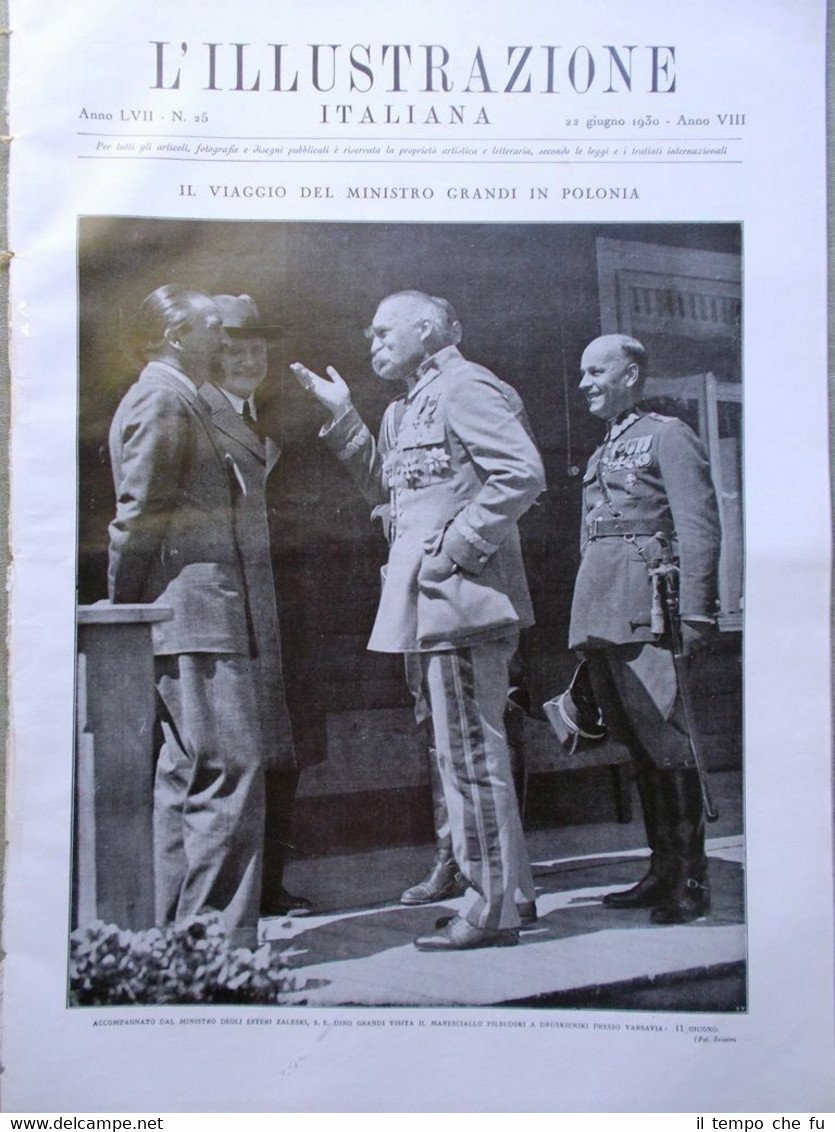 L'Illustrazione Italiana del 22 Giugno 1930 Artiglieri Grandi Polonia Papa …