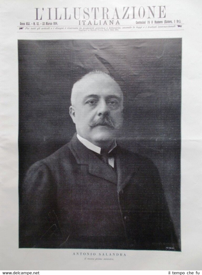 L'illustrazione Italiana del 22 Marzo 1914 Westinghouse Salandra Brescia Figaro