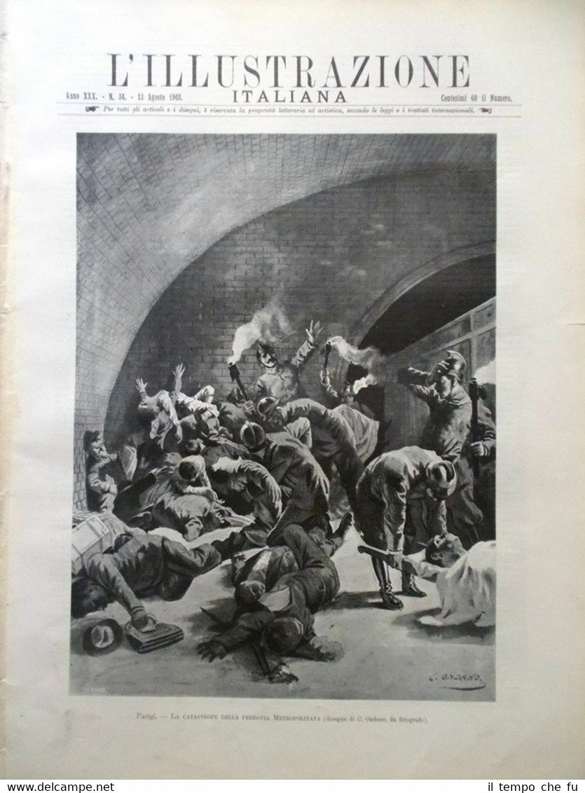 L'Illustrazione Italiana del 23 Agosto 1903 Tragedia Metropolitana Parigi Panama | Immagine principale