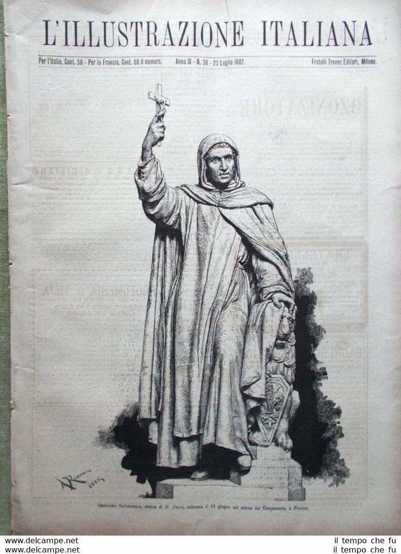 L'Illustrazione Italiana del 23 Luglio 1882 Savonarola Hotel De Ville …