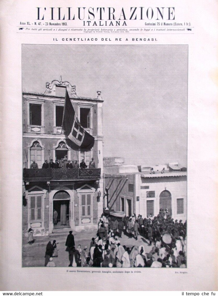 L'Illustrazione Italiana del 23 Novembre 1913 Amundsen Pasteur Bengasi Cirenaica