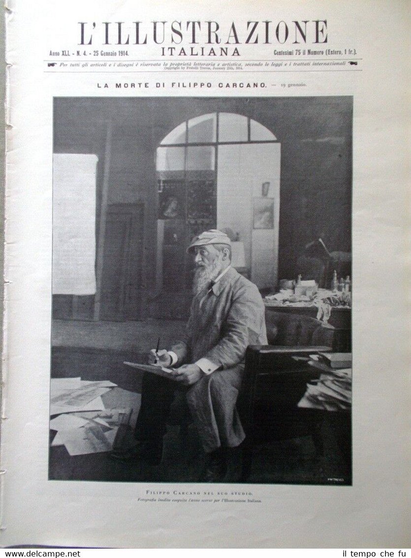 L'illustrazione Italiana del 25 Gennaio 1914 Morte Filippo Carcano Lonigo …