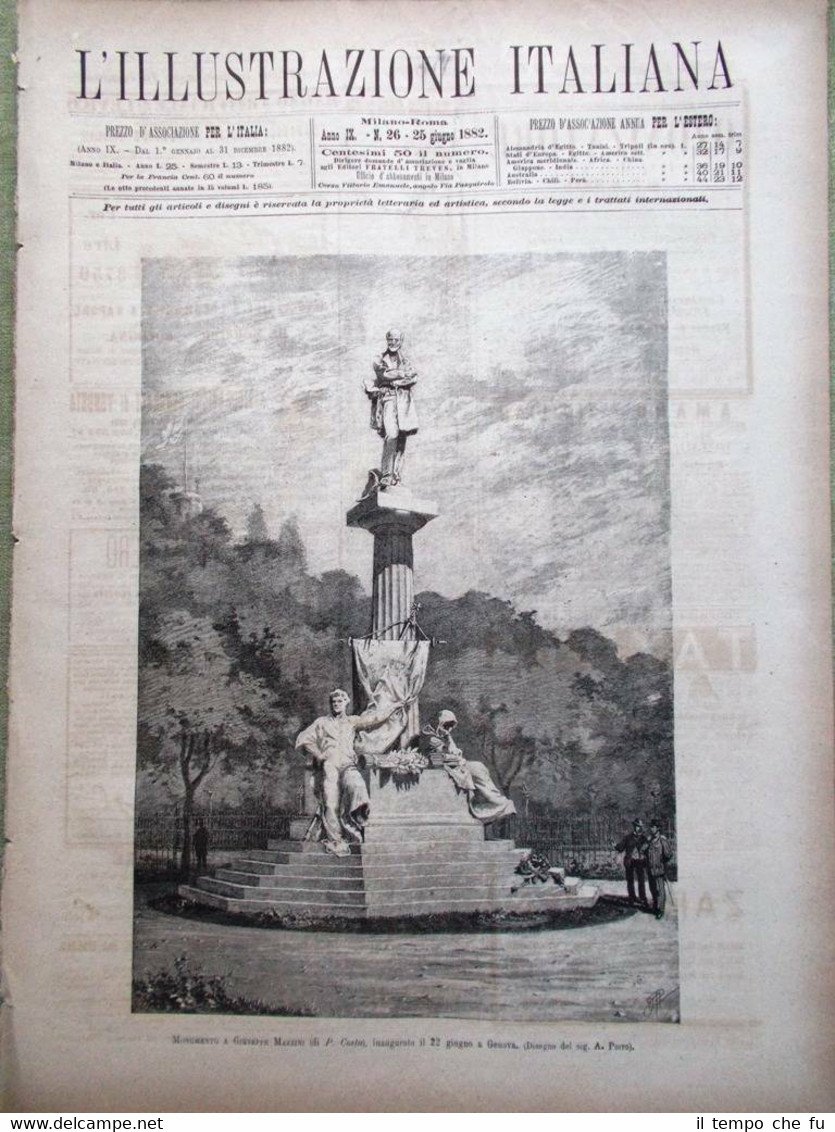 L'Illustrazione Italiana del 25 Giugno 1882 Funerali Garibaldi Caprera Mazzini