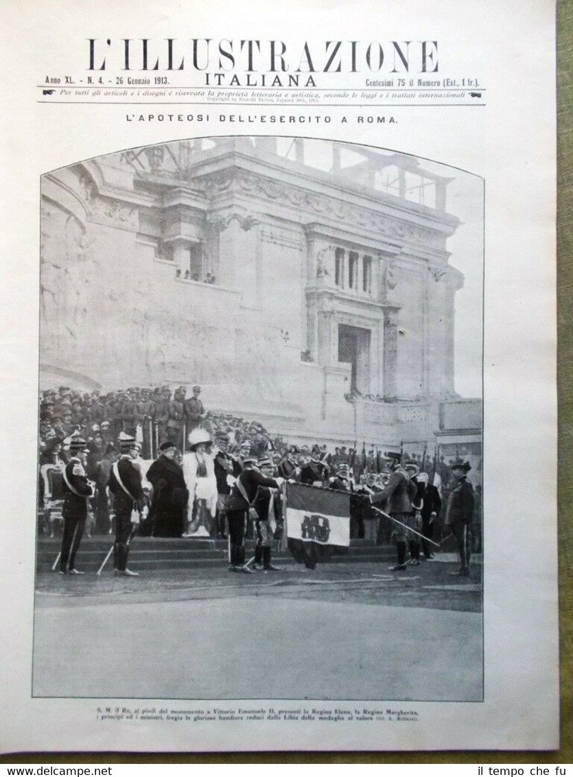 L'illustrazione Italiana del 26 Gennaio 1913 Poincaré Deledda Engadina Esercito
