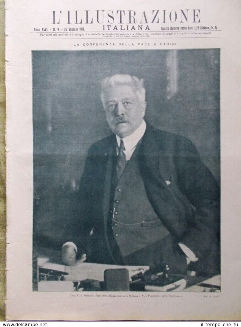L'Illustrazione Italiana del 26 Gennaio 1919 Martirio Treviso Conferenza Parigi
