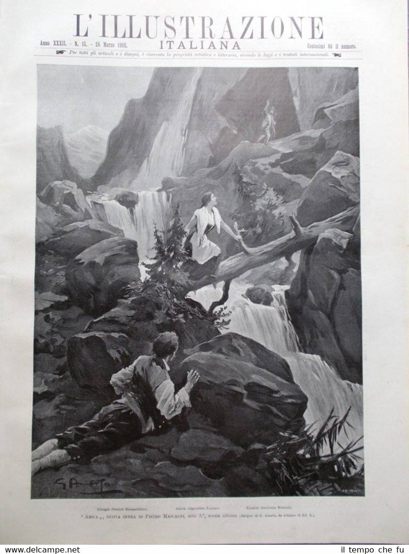 L'Illustrazione Italiana del 26 Marzo 1905 Taormina Fiera Verona Mascagni …