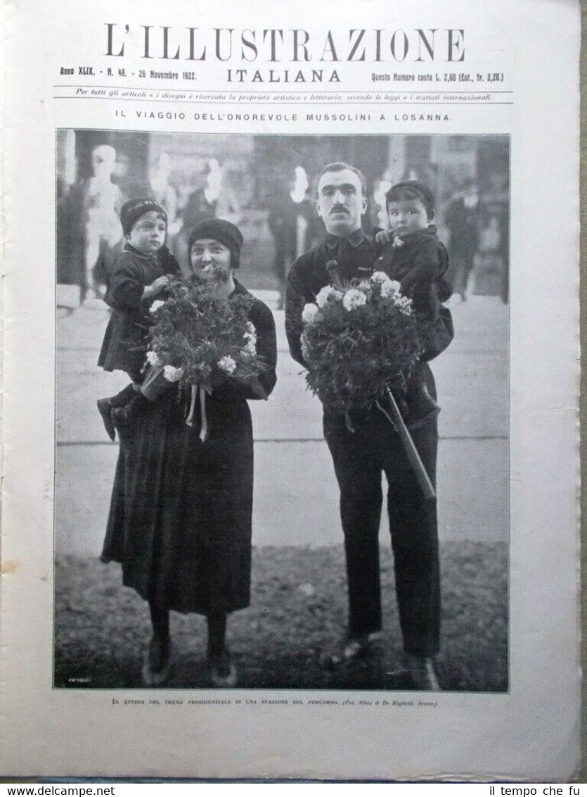 L'Illustrazione Italiana del 26 Novembre 1922 Mussolini Napoleone Coppa Florio
