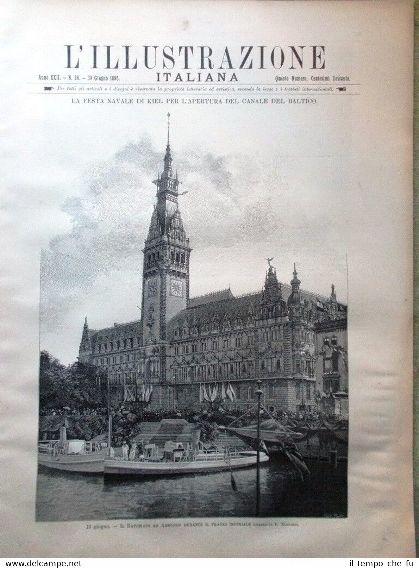 L'Illustrazione Italiana del 30 Giugno 1895 Canale Baltico Kiel Rathaus …