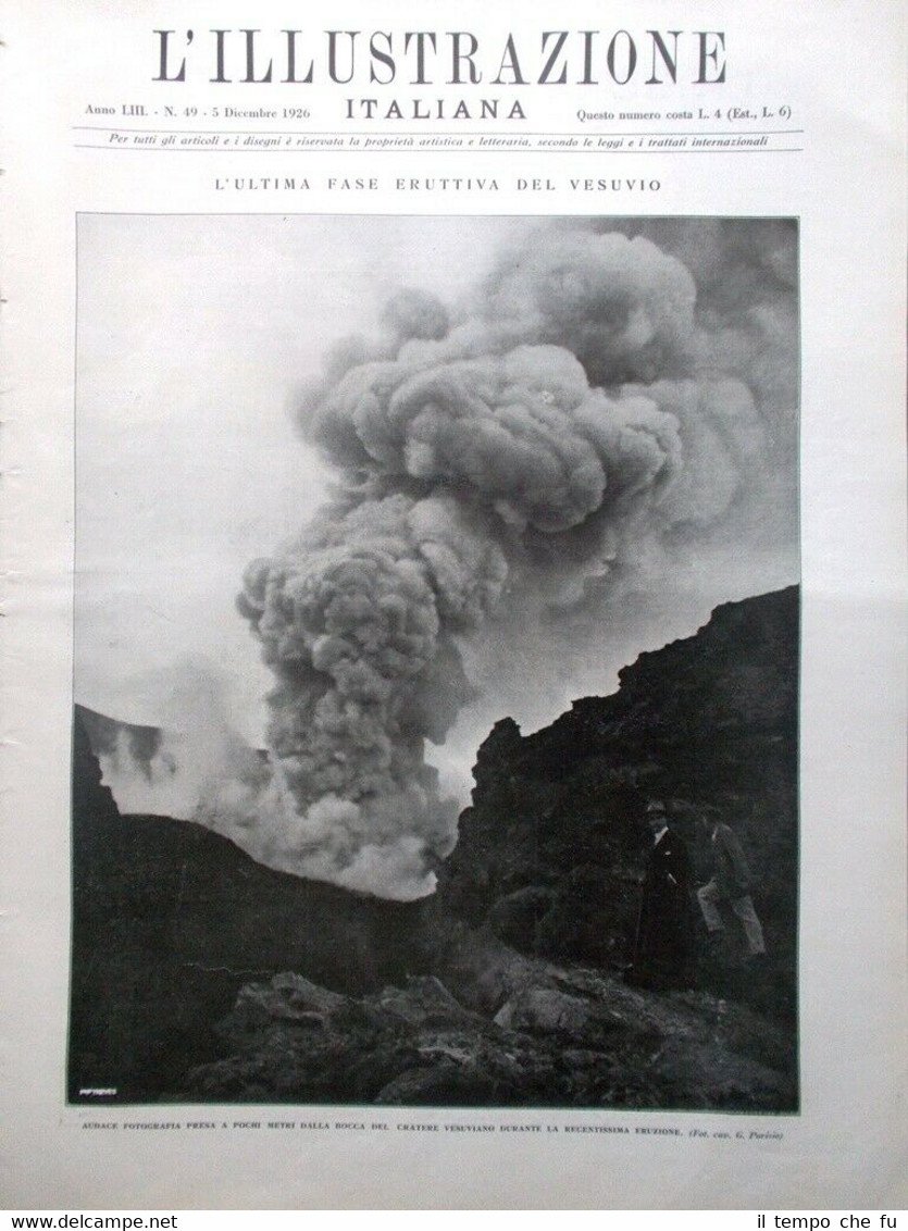 L'Illustrazione Italiana del 5 Dicembre 1926 Memoria di Puccini Eruzione …