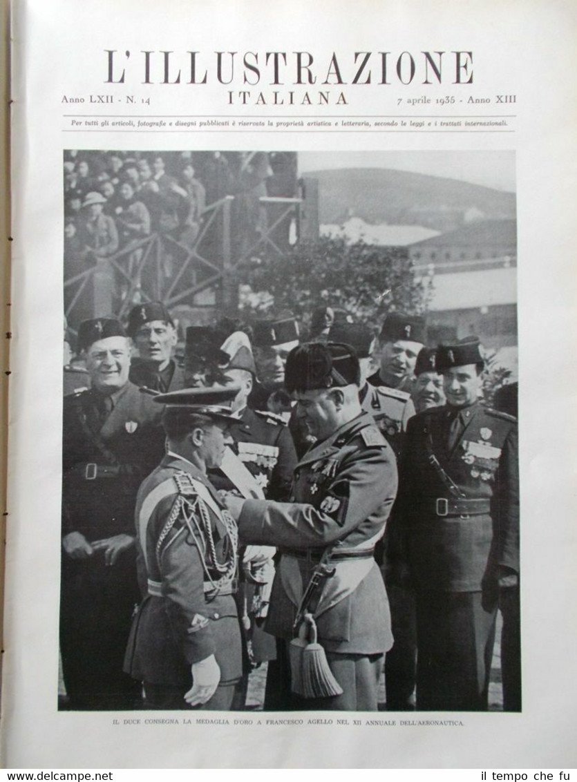 L'Illustrazione Italiana del 7 Aprile 1935 Maddalena Canossa Strauss Televisione | Immagine principale