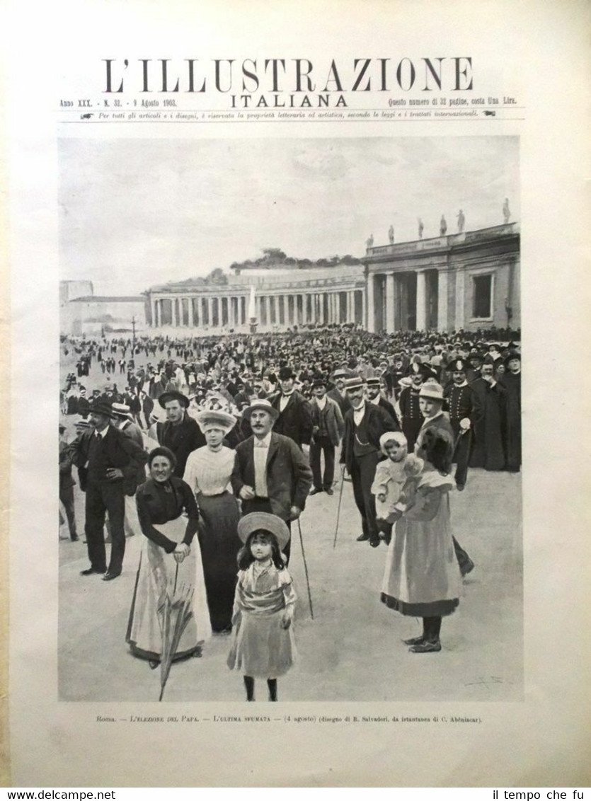 L'Illustrazione Italiana del 9 Agosto 1903 Papa Pio X Conclave …