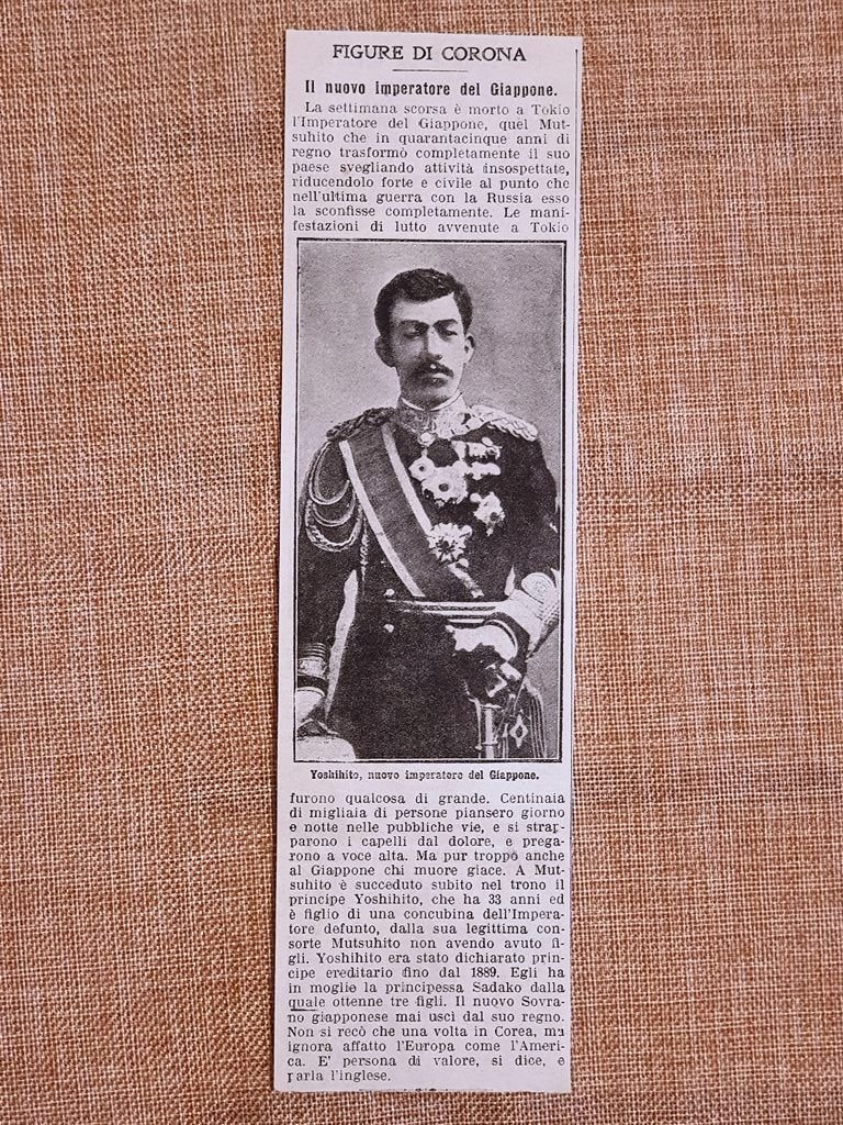 L'Imperatore del Giappone Taisho nel 1912 Tokyo, 1879 - Hayama, …