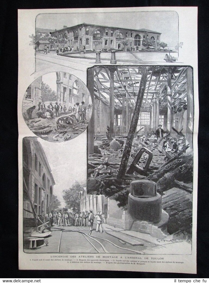 L'incendio dei laboratori di montaggio all'arsenale di Toulon Incisione del …
