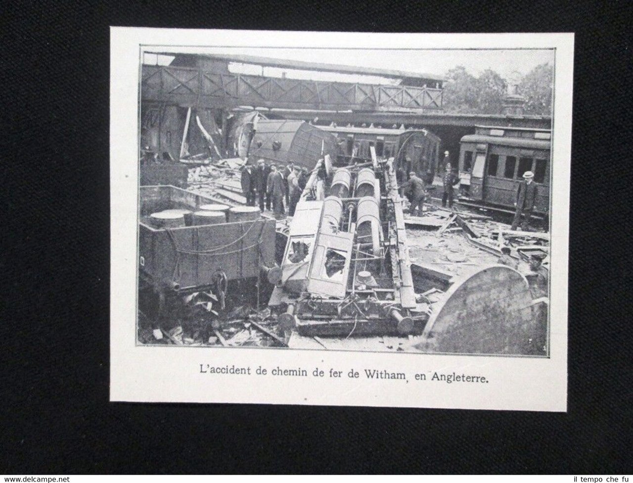 L'incidente della ferrovia di Witham, in Inghilterra Stampa del 1905