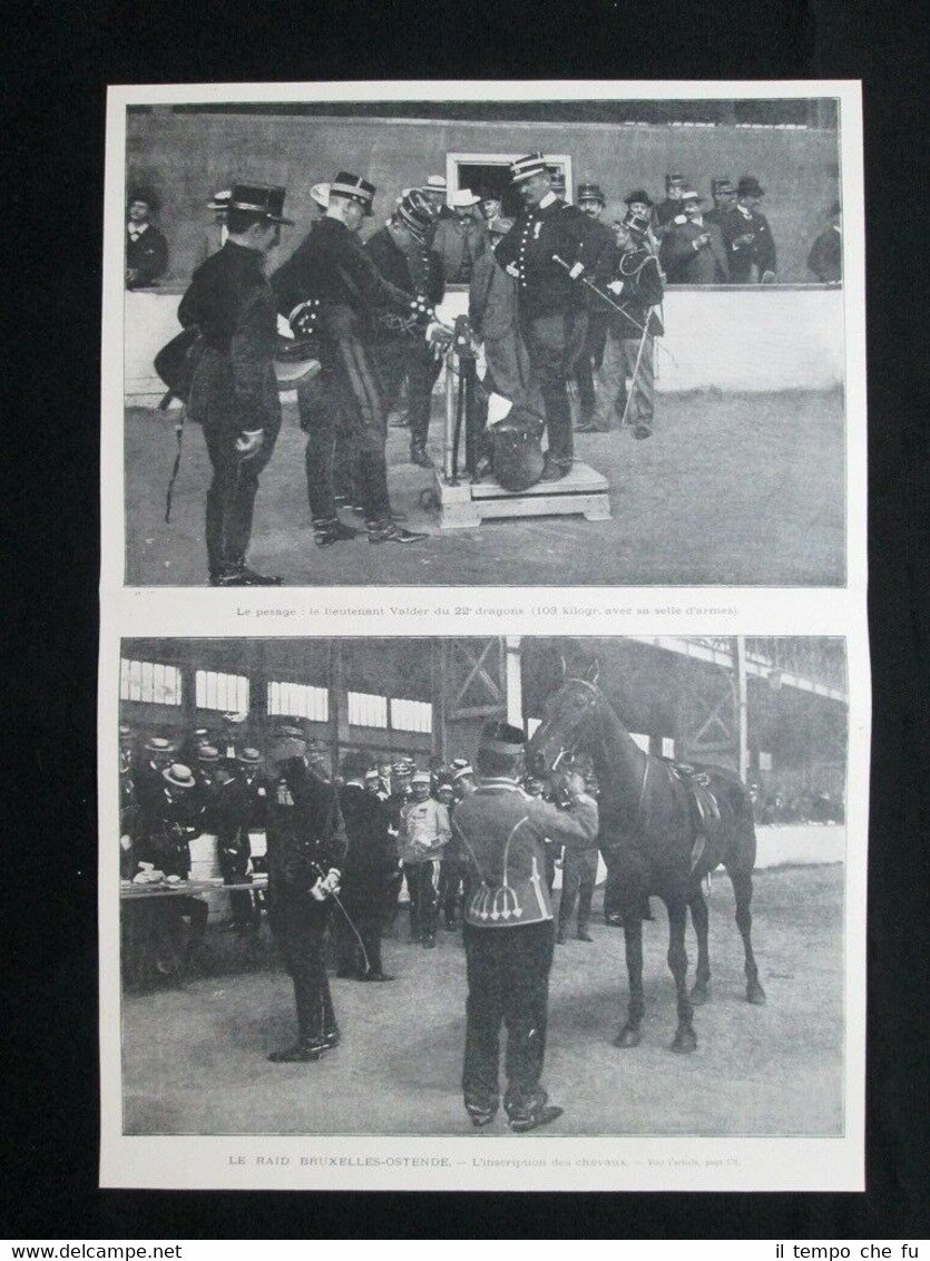 L'itinerario Bruxelles-Ostende: Tenente Valder del 22° Dragoni Stampa del 1902 | Immagine principale