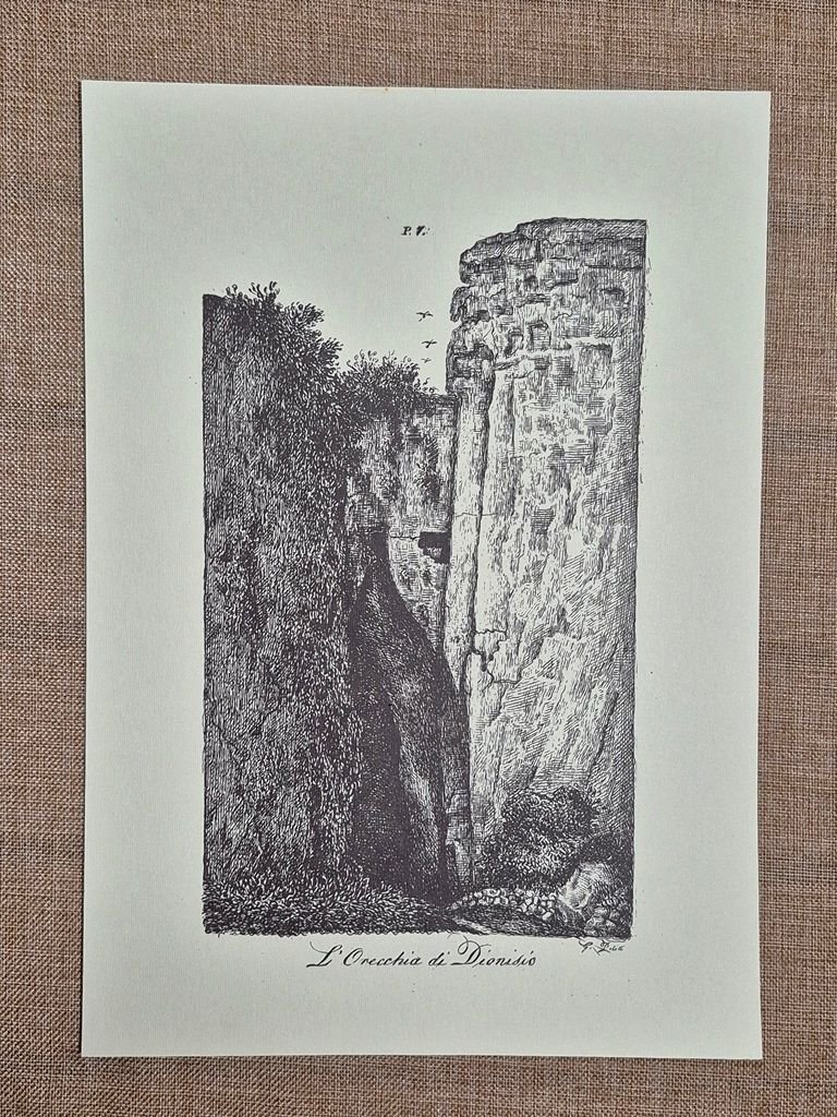 L'Orecchia di Dionisio Siracusa Tavola di Giuseppe Politi Anno 1835 …